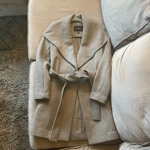Banana Republic Petite Wool Wrap Coat Grey Size XXSP